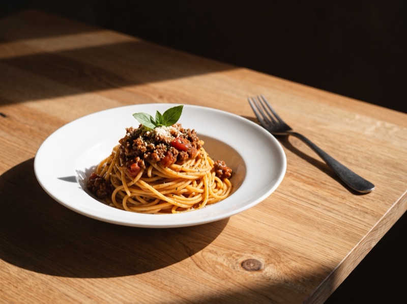 Spaghetti à Bolonhesa Tradicional preparado com Hito Kon