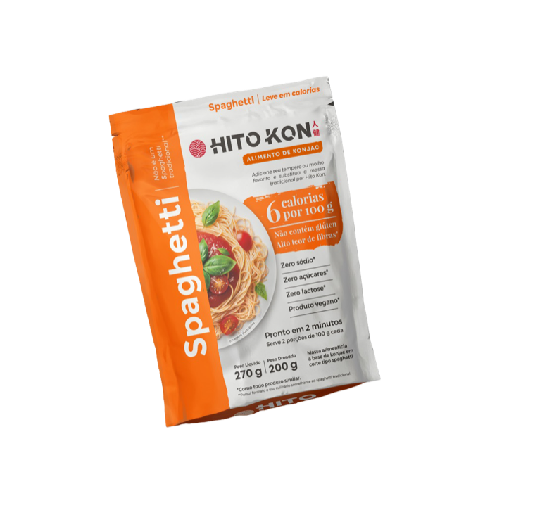 Embalagem Hito Kon Spaghetti — shirataki de konjac